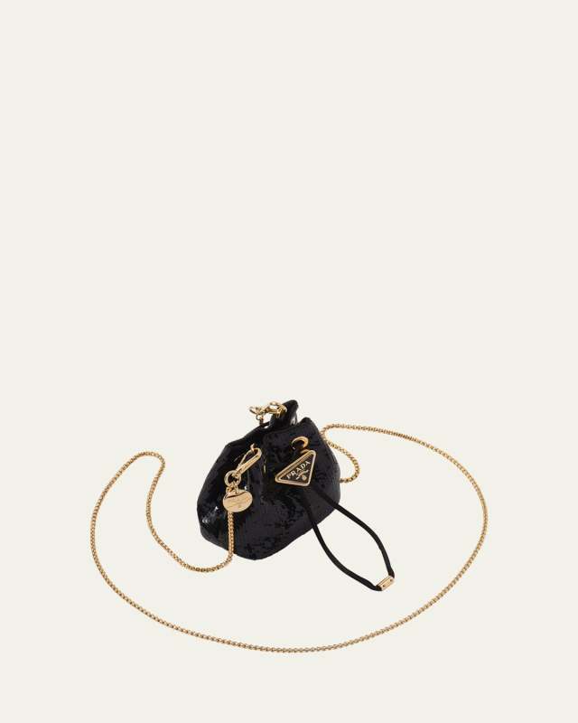 Mini Sequin Drawstring Bucket Bag